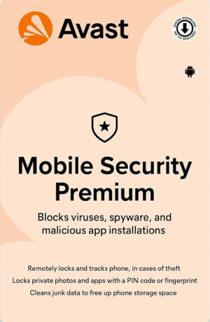 Avast Mobile Security 5 Devices 3 Year Android (Email Delivery) (Global Code) - Image 1