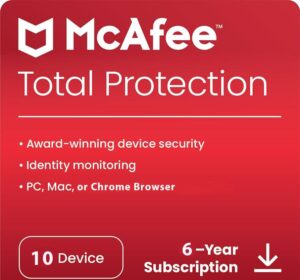 McAfee Total Protection 10 Device 6 Years Windows/Mac (Email Delivery) (Global Code) - Image 1